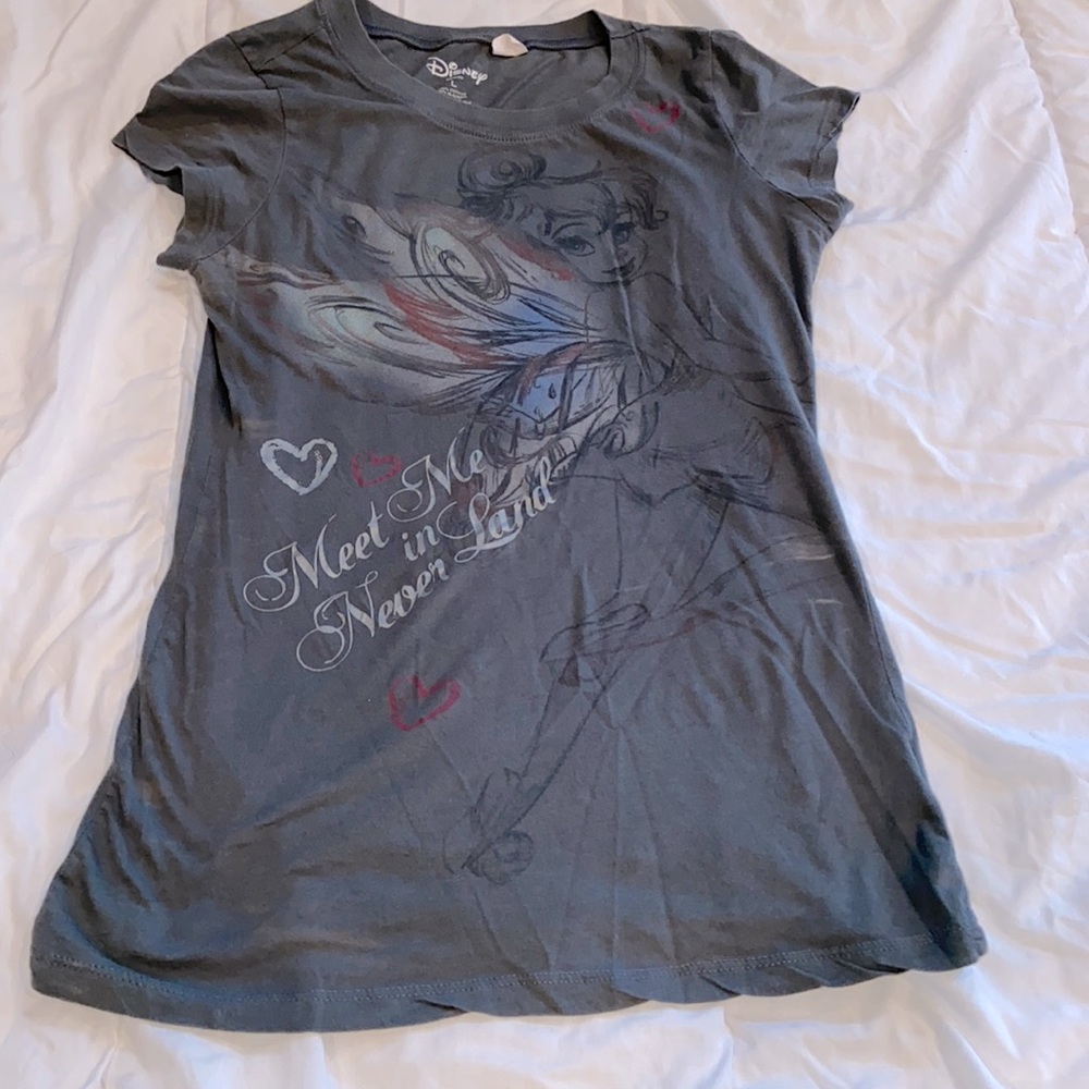Disney Tinkerbell T-Shirt. Dark Grey. Size large.